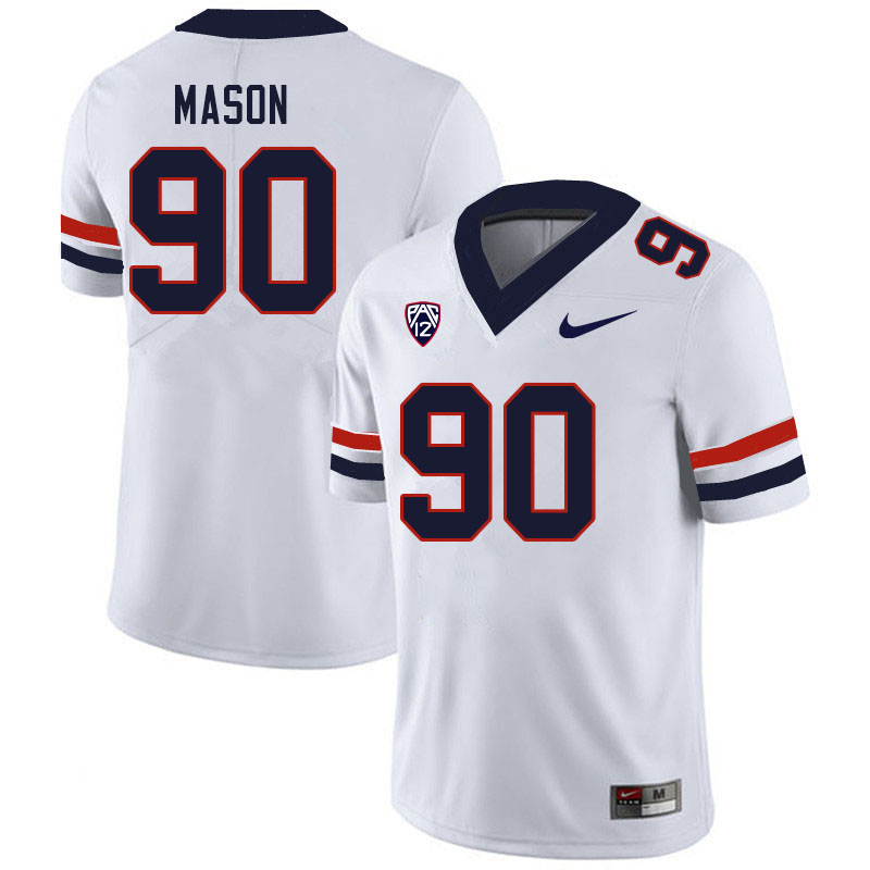 Men #90 Trevon Mason Arizona Wildcats College Football Jerseys Sale-White